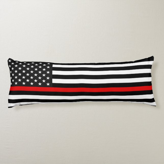 Coussins Longs Ligne rouge mince drapeau américain (Dos)