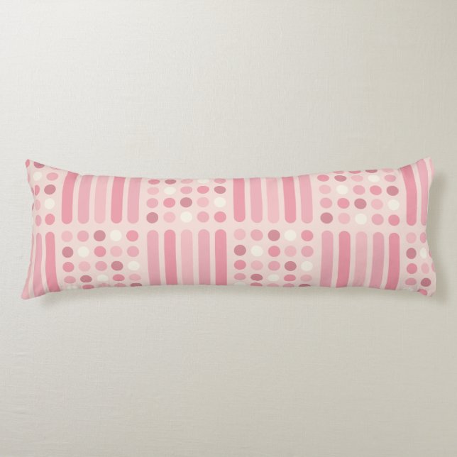 Coussins Longs Lignes du milieu du siècle Cercles Vanille rose (Devant)