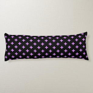Coussins Longs Lilac polka croise sur noir