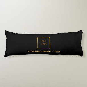 Coussins Longs Logo de l'entreprise noir or élégant