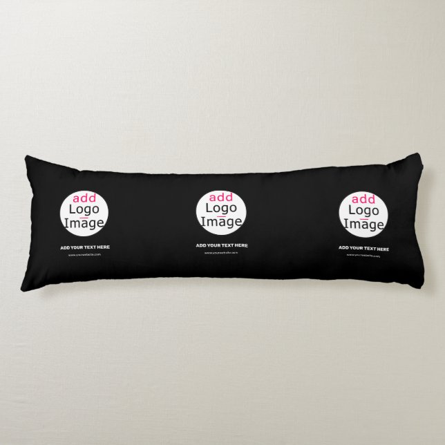 Coussins Longs Logo personnalisé Extravagant Business Chic Noir (Devant)