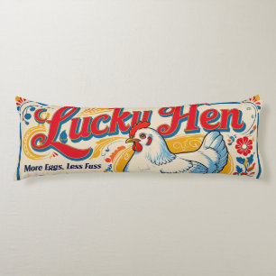 Coussins Longs Lucky Hen Retro Feed Conception du sac