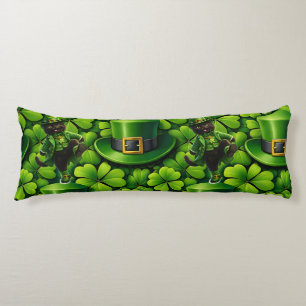 Coussins Longs Lutrin de jour de la Saint-Patrick chat noir Lepre
