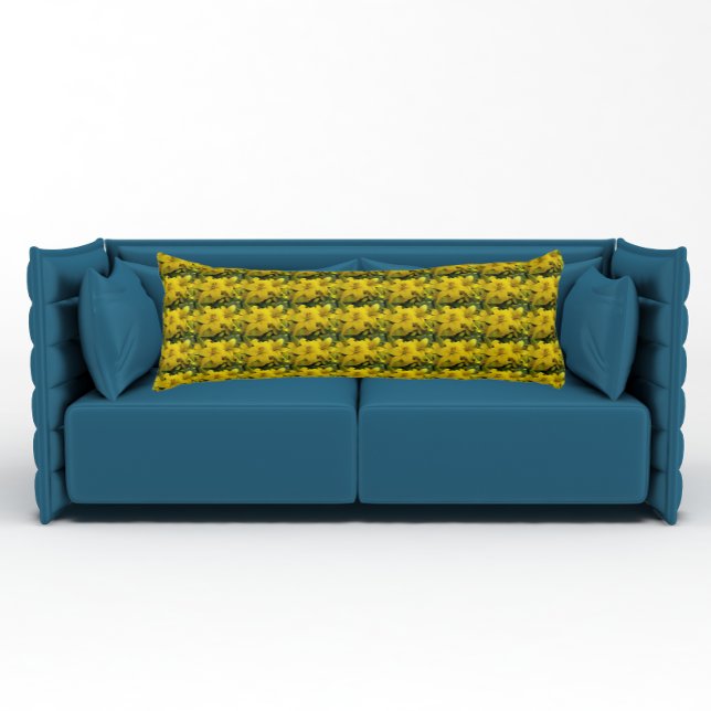 Coussins Longs Lys Asiatiques Jaunes Floral (In Situ)