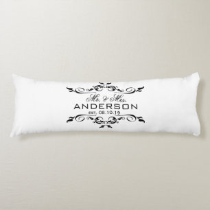 Coussins Longs M. & Mme Nom Mariage personnalisé Date Cadeau