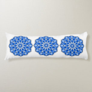 Coussins Longs Mandala en bleu