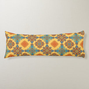 Coussins Longs Mandalas en jaune ambre