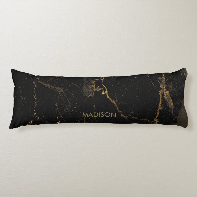 Coussins Longs Marbre noir or (Devant)