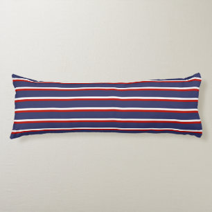Coussins Longs Marine Bleu Rouge rayé Moderne Motif élégant