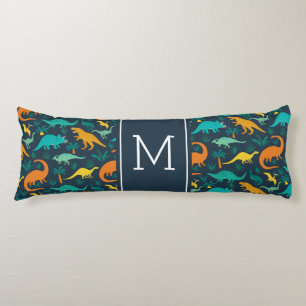 Coussins Longs Marine Joli Motif Dinosaure coloré Monogramme en