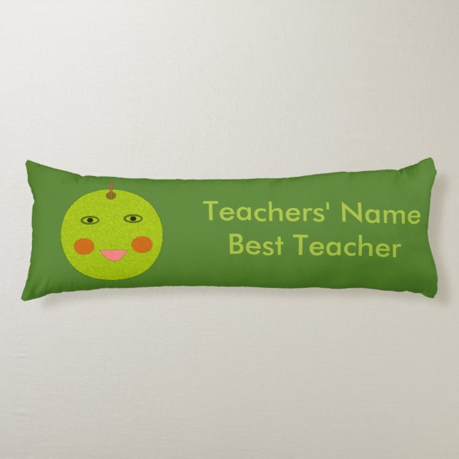 Coussins Longs Meilleur Enseignant Joyeux Pomme personnalisé Orei (Devant)
