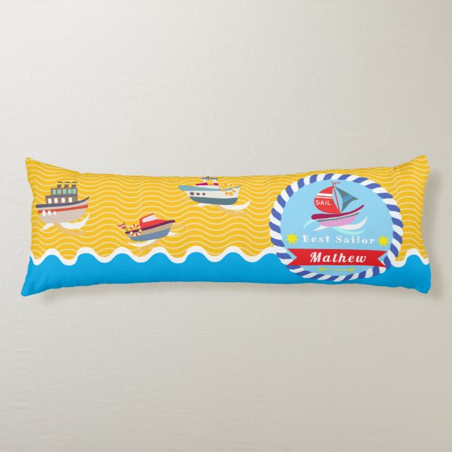 Coussins Longs Meilleur marin Bébé Bleu orange (Devant)