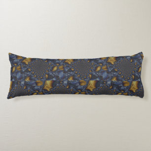 Coussins Longs Métal Moulé or et argent bleu