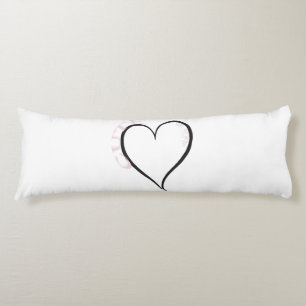 Coussins Longs Mignonne mais Psycho Coeur Noir Police rose
