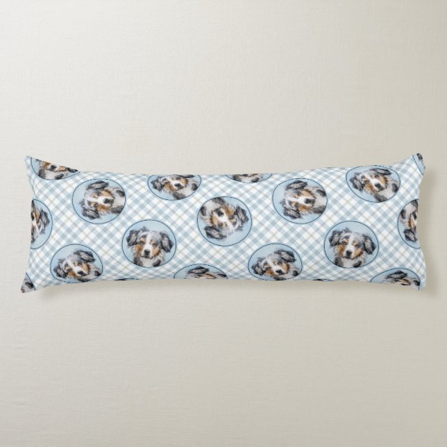 Coussins Longs Miniature American Shepherd Peinture MAS Chien Art (Devant)