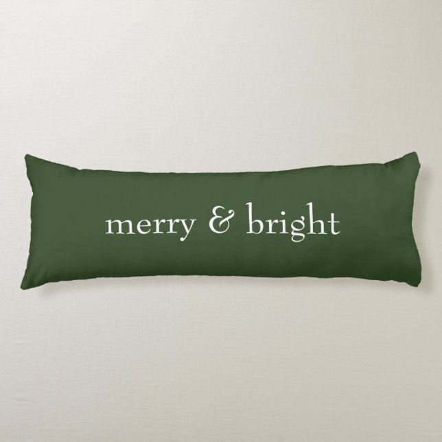 Coussins Longs Moderne Joyeux & Lumineux Vert Fête de Noël (Devant)