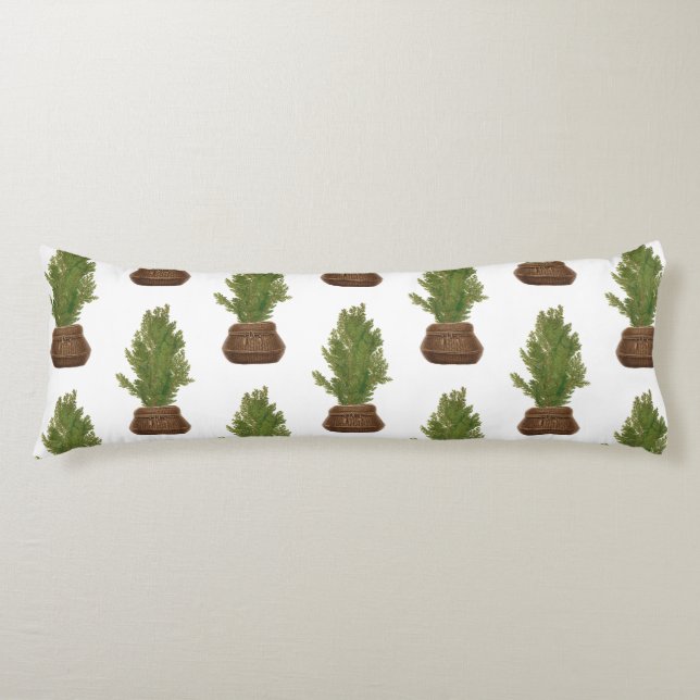 Coussins Longs Moderne Russe Aquarelle Noël Arbre de Noël (Devant)