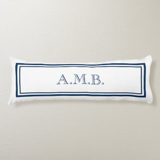 Coussins Longs Monogramme bleu marine classique personnalisé