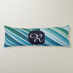 Coussins Longs Monogramme personnalisé Oreiller de corps bleu Abs