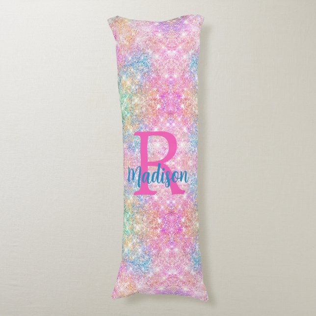 Coussins Longs Monographie de la fausse parties scintillant rose  (Devant (Vertical))