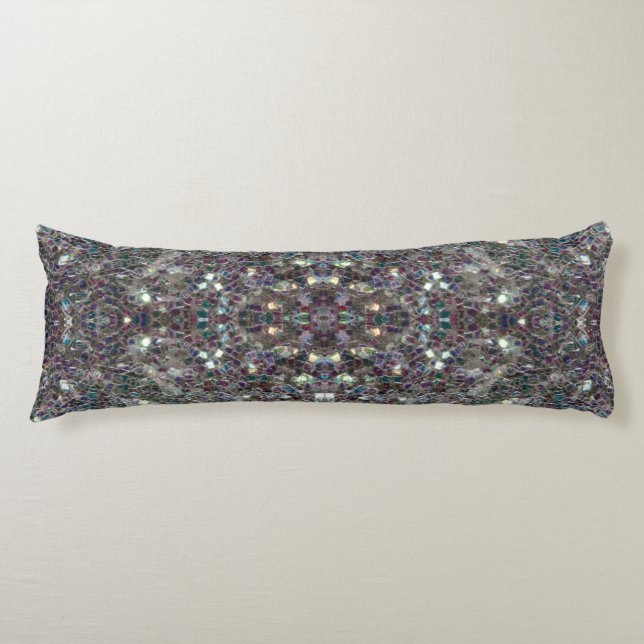 Coussins Longs Mosaïque argentée brillante (Devant)