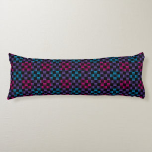 Coussins Longs Motif à carreaux et à rayures violet rose bleu