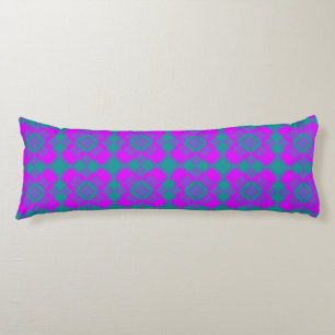 Coussins Longs Motif à carreaux et argyle rose sarcelle violet