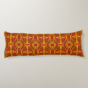 Coussins Longs Motif à main orange et rouge