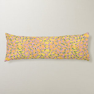 Coussins Longs Motif à points jaunes.YO01.BG rose