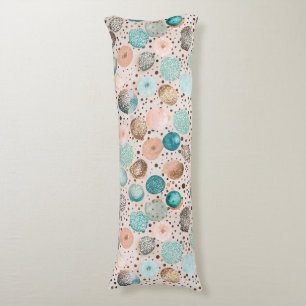 Coussins Longs Motif Abstrait chatoyant en Turquoise, Rose