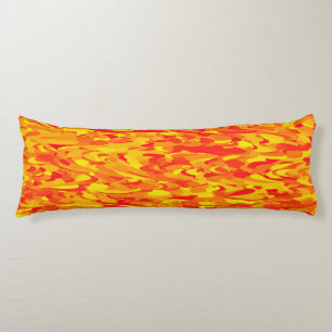 Coussins Longs Motif Abstrait orange rouge jaune