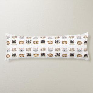 Coussins Longs Motif avec de mignonnes têtes de chat