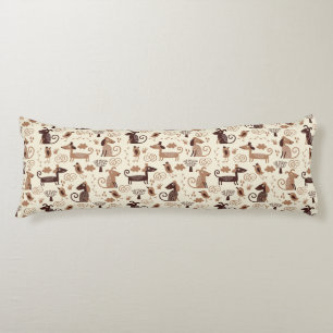 Coussins Longs motif avec les chiens mignons