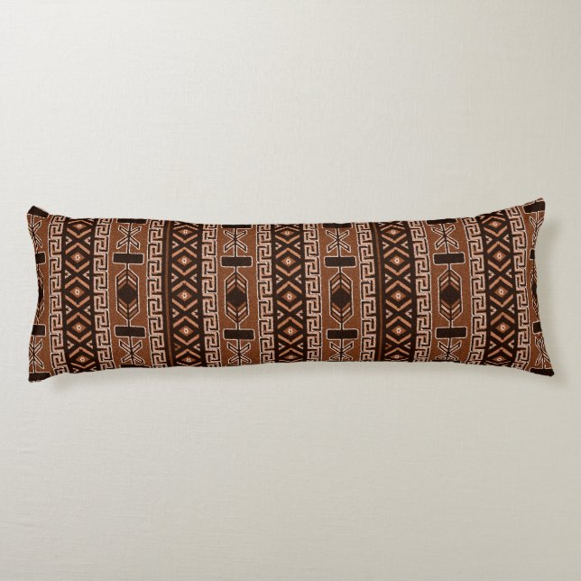Coussins Longs Motif Aztèque Noir Et Brown (Dos)