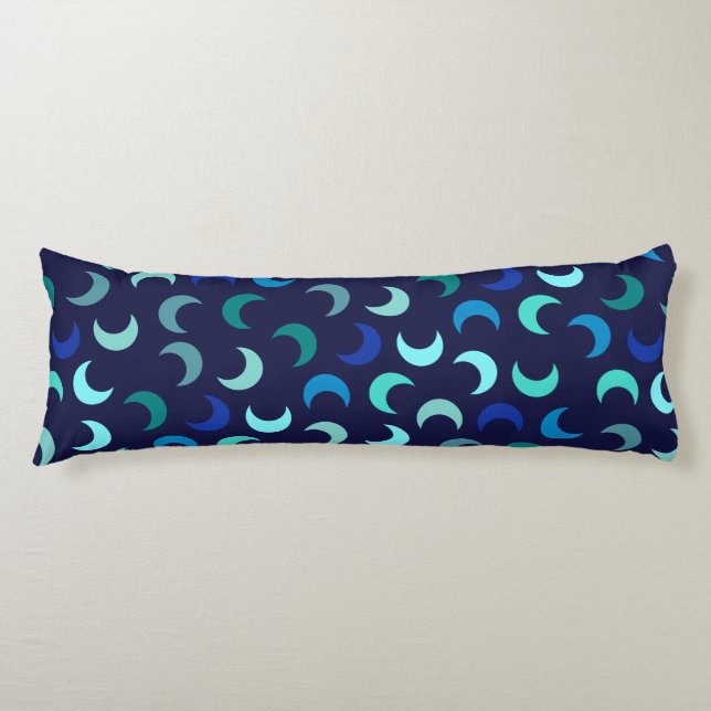 Coussins Longs Motif Blue New Moon (Devant)