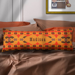 Coussins Longs Motif Bulles Rétro Groovy 70's Nom