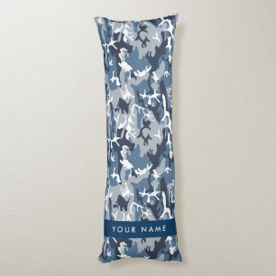 Coussins Longs Motif camouflage neige hivernale bleue Personnalis