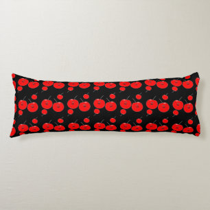Coussins Longs Motif cerise rouge et noire