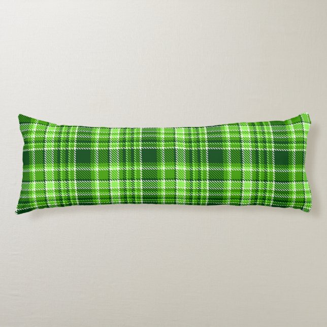 Coussins Longs Motif Checkered de couleur verte (Devant)