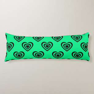 Coussins Longs Motif Coeur Hypnotique Retro Mint Green