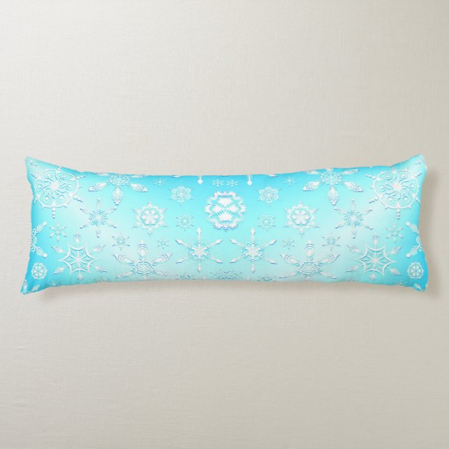 Coussins Longs Motif Crystal Snowflakes (Devant)