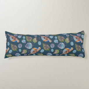 Coussins Longs Motif d'aquarelle Blue Birds