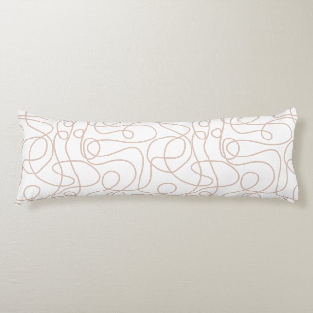 Coussins Longs Motif d'art Doodline | Terracotta souple en blanc (Devant)