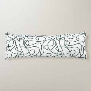 Coussins Longs Motif d'art Doodline   Vert émeraude foncé/blanc