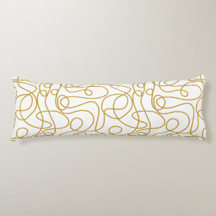 Coussins Longs Motif d'art Doodline   Vieux or en blanc
