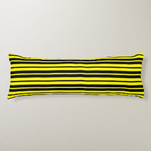 Coussins Longs Motif de bandes verticales noires jaunes