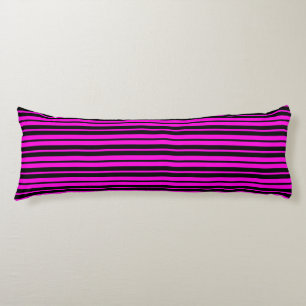 Coussins Longs Motif de bandes verticales violettes noires