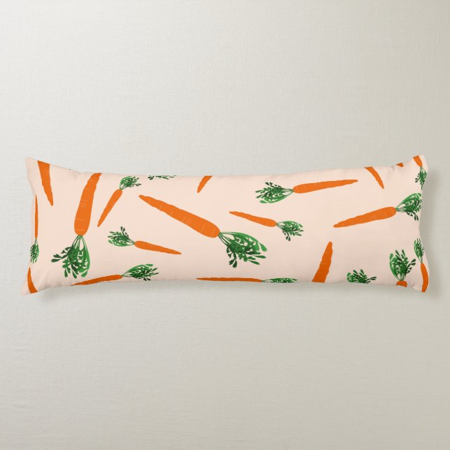 Coussins Longs Motif de carottes orange (Devant)