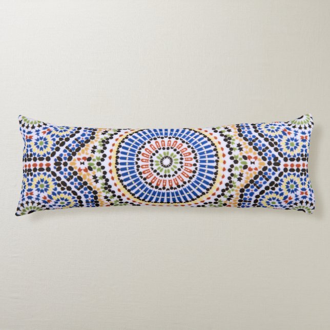 Coussins Longs Motif de carreaux portugais traditionnels Azulejo (Devant)