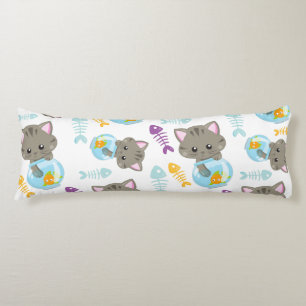 Coussins Longs Motif De Chats, Chats Mignons, Chatons, Poisson